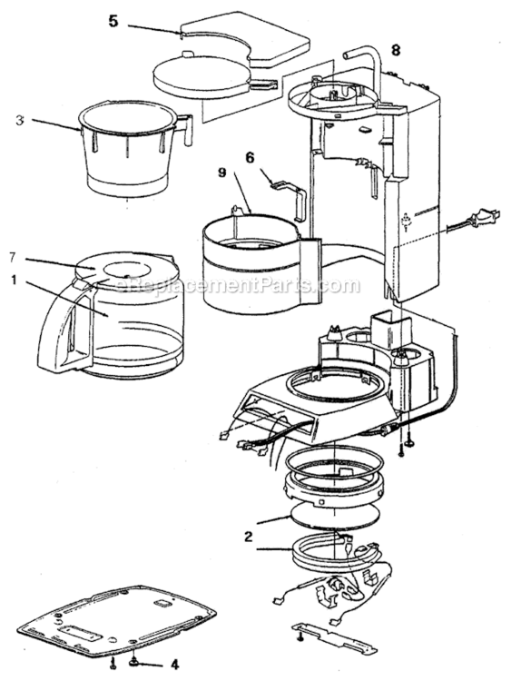 Page A Diagram and Parts List for PR27  Mr Coffee Coffee Maker